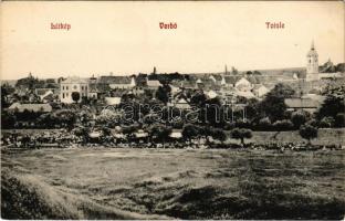 Verbó, Vrbové; Totale / látkép a zsinagógával. Emanuel István kiadása / general view with synagogue (EK)