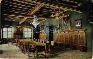 Lőcse, Levoca; Városháza, tanácsterem, belső. Feitzinger Ede No. 955. 1905. / Rathaus, Sitzungssaal ...