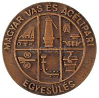 1987. "Magyar Vas és Acélipari Egyesülés / A Vaskohászatért" kétoldalas, öntött bronz emlékérem, a hátoldalán névre szóló gravírozással (89mm) T:AU