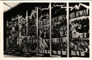 1937 Paris, Le Pavillon Hongrois a l'Exposition Internationale / Magyar pavilon a Világkiállításról, belső. Festette V. Aba-Novák / Hungarian pavilion interior, painting (Hungarika / Hungarica)