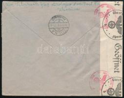 Ukrajna 1943 Ajánlott cenzúrázott levél Tolnára / Ukraine 1943 Registered censored cover to Hungary
