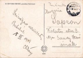 1948 Dr. Edvard Benes, president Budovatel / Czechoslovakian president. TCV card (EB)