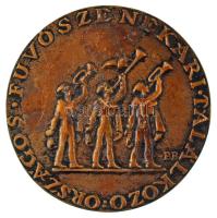 Búza Barna (1910-2010) 1969. "Országos Fúvószenekari Találkozó / Sarkad 1969" kétoldalas, öntött bronz emlékplakett (81mm) T:AU, patina