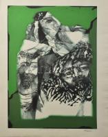 Olvashatatlan jelzéssel: Arcok (olvashatatlan címmel). Computer print, papír. 54x34 cm