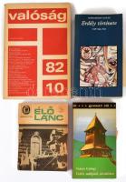 3 db Erdély témájú könyv - Szamosközy István: Erdély története; Élő lánc; Száraz György: Erdély múltjáról, jelenidőben. Kiadói papírkötés, kötetenként változó állapotban. + 1982 Valóság 10. szám, benne Száraz György cikke