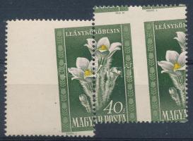 1950 Virág 40f nagyon látványosan, érdekesen elfogazva / Mi 1113 shifted perforation