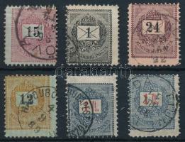 1881 6 db elfogazott sztereo bélyeg / shifted perforation