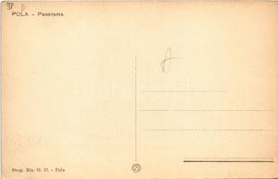 Pola, Pula; Panorama / látkép, kikötő, gőzhajók / general view, port, steamships (EK)