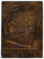 Boncsér Árpád (1945-) 1970. "Lenin 1870-1970" egyoldalas, öntött bronz emlékplakett, Lenin születésének 100. évfordulójára (94x125mm) T:AU, patina, hátoldalán ragasztónyom