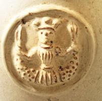 Gorka jelzéssel: Királyos korsó. Mázas kerámia, jelzett, hibátlan 15 cm