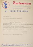 cca 1960-1975 Antikváriumi árjegyzékek és aukciós katalógusok