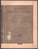 1881 Schneider Képes Atlasza 4 p.+III-XIV t. 1. kiadás (1881.) 3 tábla hiánnyal (I,II, XV.) Ritka.