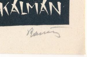 Radványi Román Károly (1900-1957): Ex libris vizkeleti dr. Arady Kálmán, fametszet, papír, jelzett, ...