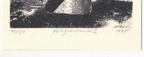 Hegedűs 2 László (1950-): Ex libris Arató Antal, 1995. Szitanyomat, papír, jelzett, számozott (40/50...