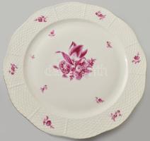 Herendi süteményes tálca. Kézzel festett, jelzett, minimális kopással d: 32 cm