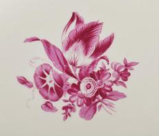 Herendi süteményes tálca. Kézzel festett, jelzett, minimális kopással d: 32 cm