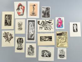 Külföldi alkotók: 16 db erotikus témájú kisgrafika. Klf. technikák, papír, részben jelzettek. Klf. méretekben