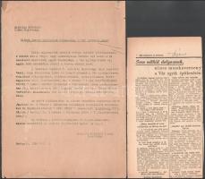 cca 1950 A Budai Várral kapcsolatos dokumentum és cikkgyűjtemény