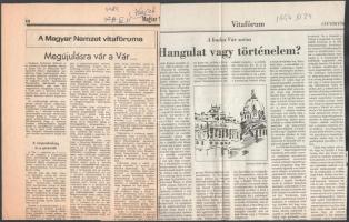 cca 1950 A Budai Várral kapcsolatos dokumentum és cikkgyűjtemény