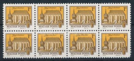 1979 Tájak-városok 1Ft nyolcastömb matt ragasztóval / Mi 3339 block of 8, matte gum