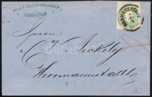 1863 3kr helyi levélen / on local cover "HERMANNSTADT"
