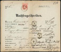 1968 Tudakozvány 5kr bélyeggel Kárpátaljára. Összesen 24 db tudakozvány ismert! / 5kr on reclamation form, RR! "DOLHA"