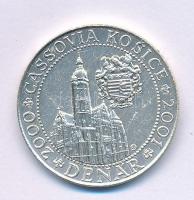 Szlovákia 2000-2001. "Cassovia Kosice Denár" kétoldalas V. László kassai dénárján alapuló fém emlékérem kapszulában (25mm) T:AU,XF Slovakia 2000-2001. "Cassovia Kosice Denár" two-sided metal commemorative coin based on Ladislaus V's denarius, in capsule (25 mm) C:AU,XF