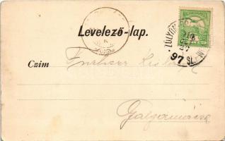 1910 Hermánd, Hermanecz, Harmanec; papírgyár, vasúti híd. Ivánszky Elek kiadása, szecessziós-virágos...