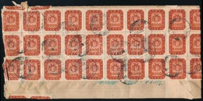 1946 (21. díjszabás) Távolsági levél 47 db Milpengő bélyeggel (több bélyeg sérült) / Domestic cover ...