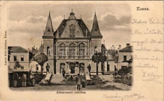 1903 Kassa, Kosice; Államvasúti indóház, vasútállomás / railway station (gyűrődés / crease)