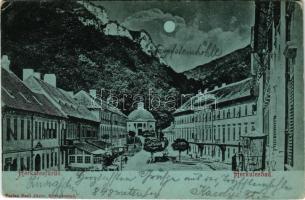 1898 Herkulesfürdő, Baile Herculane; fürdő este holdfényben. Emil Jäger kiadása / spa at night in moonlight (kopott sarkak / worn corners)
