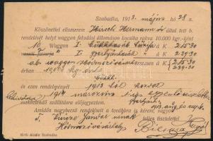 1913 Szabadka, Biermann Hugó tűzifa-, műfa, kő-, faszén és midennemű építkezési anyagok nagykeresked...