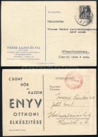 1942-1944 Orosháza, 2 db üzleti levelezőlap