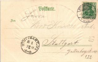 1902 Strasbourg, Strassburg; Neue Rheinbrücke. J. Junginger's Verlag / new Rhine bridge, montag...