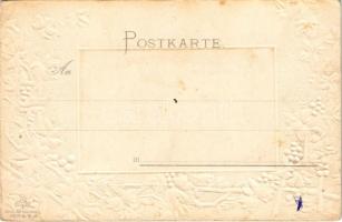 Bochum, Bergmannscheil / street, tram. Art Nouveau, floral, Emb. litho frame (pinhole)