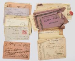 cca 1907-1918 Kökényessy Szilárd, az Osztrák-Magyar Cs. és Kir. Haditengerészet hajógépészének levelezése, iratai, közte behajózásairól írt lista (többek közt a Pólában állomásozó SMS Erzherzog Friedrich fedélzetén is szolgált 1912-ben), vegyes állapotban