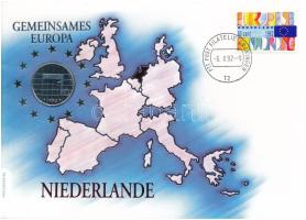 Hollandia 1992. 1G Ni "Közös Európa" felbélyegzett borítékban, bélyegzéssel, német nyelvű tájékoztatóval T:AU Netherlands 1992. 1 Gulden Ni "Gemeinsames Europa" in envelope with stamped stamp, with German description C:AU