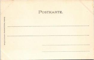 Aachen, Pontthor / gate. Knackstedt &amp; Näther Art Nouveau, floral, litho (fl)