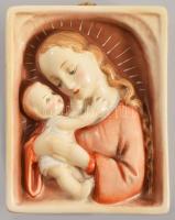 Hummel Madonna a kis Jézussal fali kép, kézzel festett, jelzett, hibátlan 10x8 cm