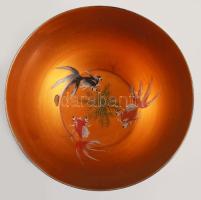 Kínai, sárkányos lakk tálca, szép állapotban 35x24 cm + csésze, kis lepattanással. Kézzel festett, h...