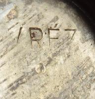 cca 1960 Hitelesített ital mérce, réz 21 cm