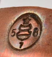 cca 1960 Hitelesített ital mérce, réz 21 cm