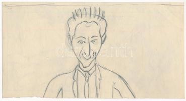 GH jelzéssel (Glatz Henrik?): Szecessziós női akt. Ceruza, papír. 21×11 cm