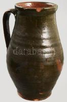 Lekváros fazék és szilke, Erdély, XIX. sz. mázas cserép, kis sérülésekkel d: 31 cm, m:19 cm