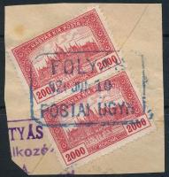 kék / blue "FOLYÁS" a dátumban az évszám fejjel lefelé