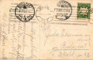 1917 München, Munich; Bavaria mit Ruhmeshalle. Verlag Franz Joseph Huber / montage with backpack and...