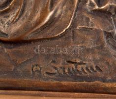 A. Santini: Pieta. Bronz szobor. Jelzett. 14 cm