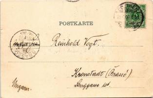 Köthen, Coethen; Schloss. Georg Kugelmann / castle. Art Nouveau, floral, litho frame (EB)