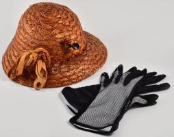 Ulf Alice Váci utca - női kalap, jelzett + női kesztyű