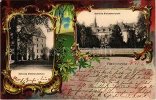 1903 Friedrichsroda, Schloss Reinhardsbrunn / castle. floral, litho frame (EK)